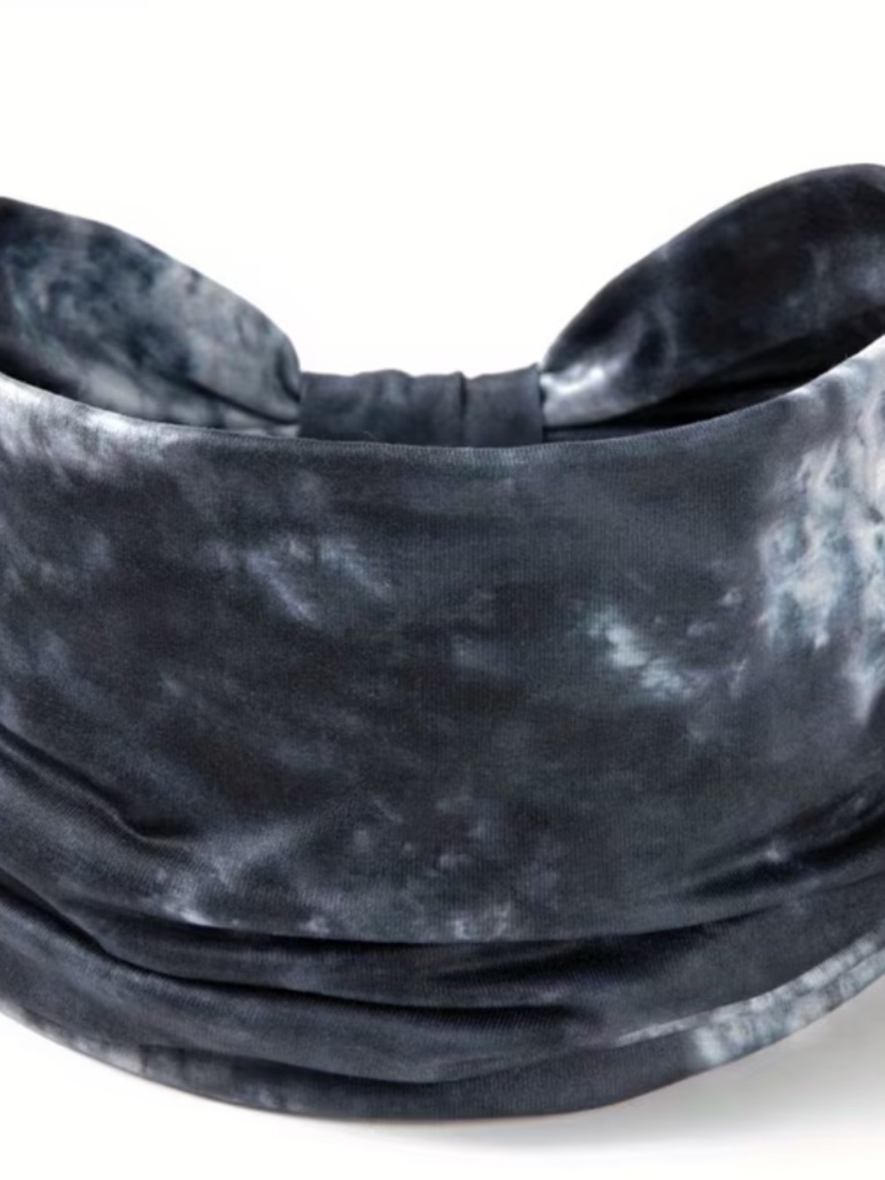 New Tie- Boho Dye Black & Gray Wide Headband